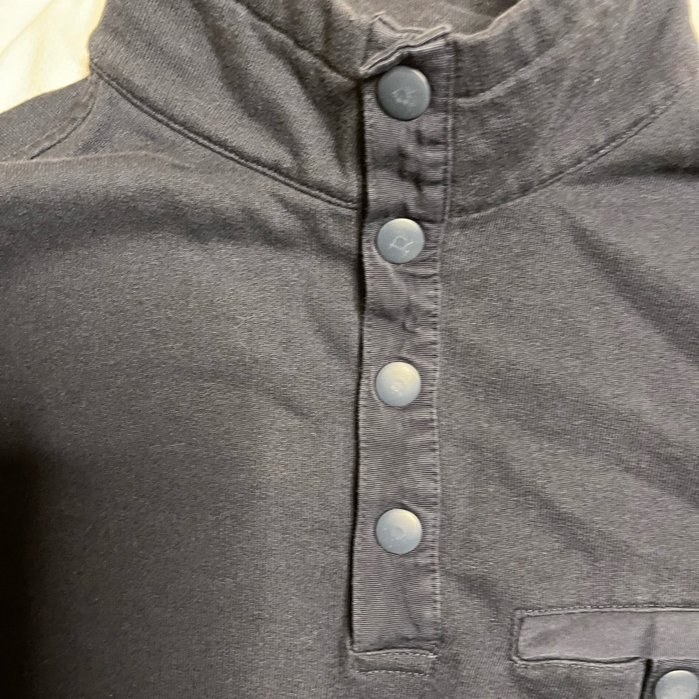 UNTUCKit Parkson Dark Navy Blue Quarter Snap Pullover Sweater Mens MPoly Blend - Picture 4 of 5